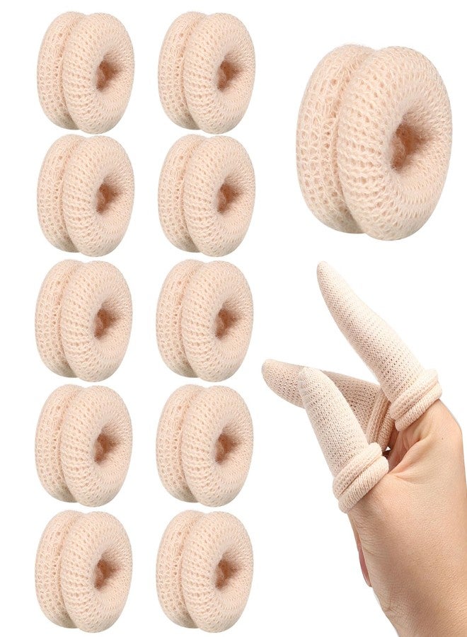 LINXIU 10Pcs Finger Bandage Fingertip Bandages Breathable Thumb Protector Skin Color Cotton Fingers Cots for Work Kitchen Garden - Image 1